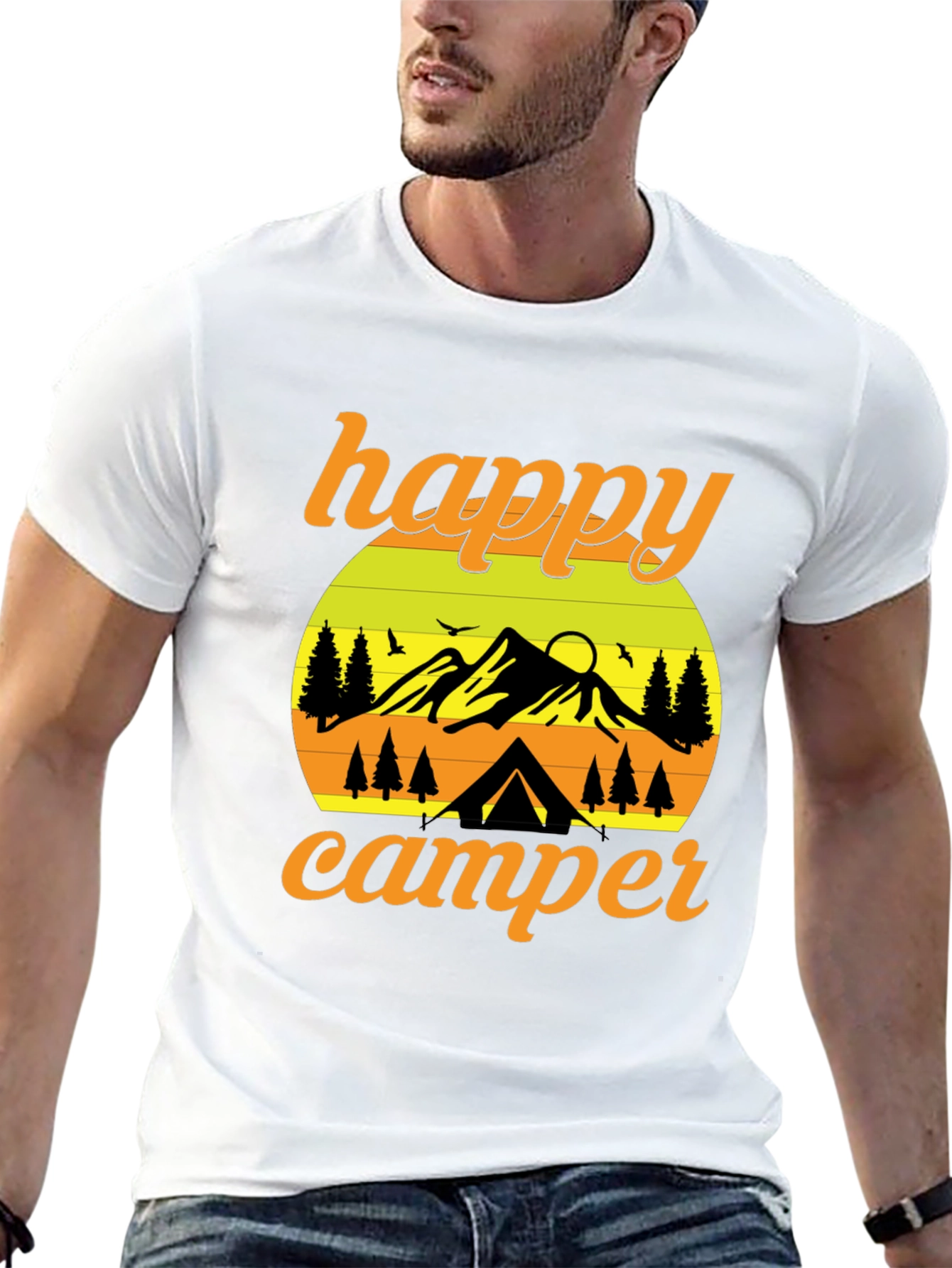 Happy Camper Graphic T-Shirt - Outdoor Adventure