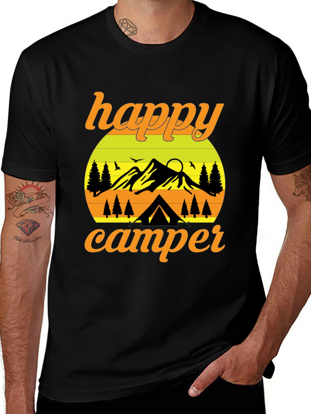 Happy Camper Graphic T-Shirt - Outdoor Adventure