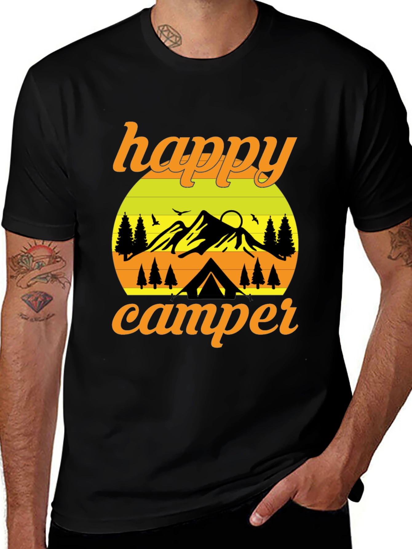 Happy Camper Graphic T-Shirt - Outdoor Adventure