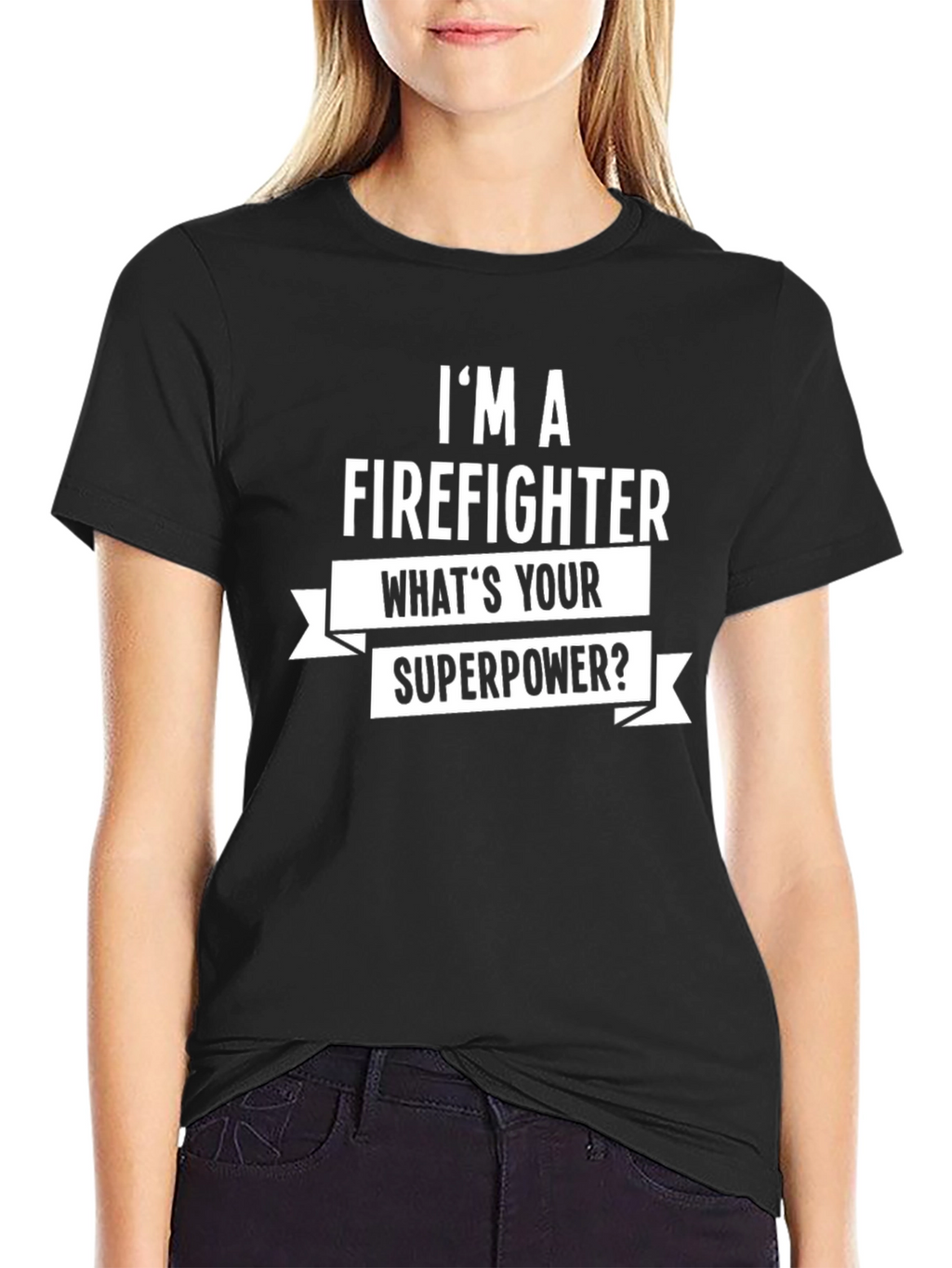 Firefighter Superpower Graphic Tee - Black