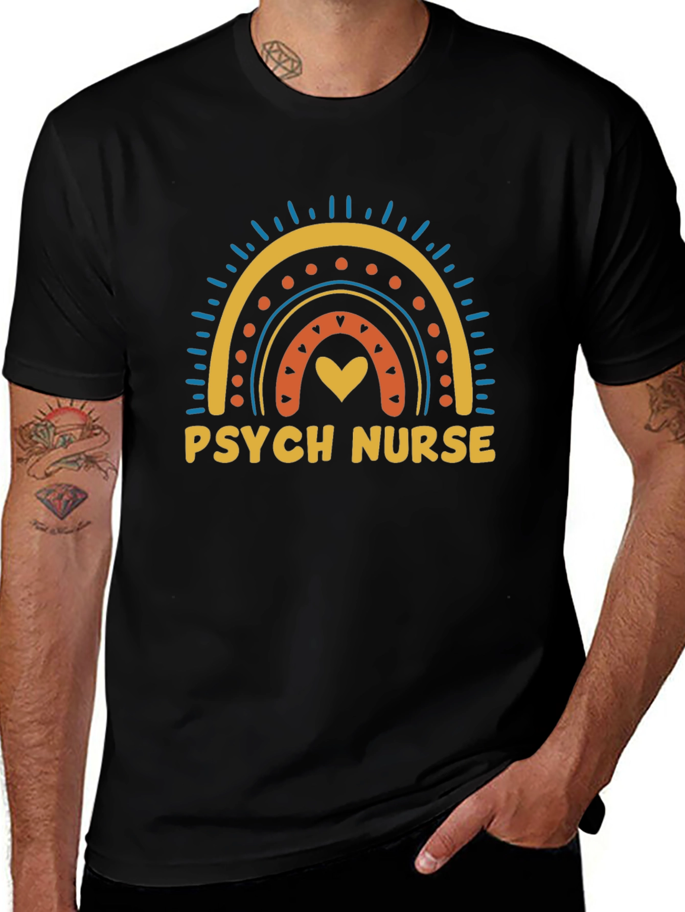 Psych Nurse Rainbow Graphic Tee