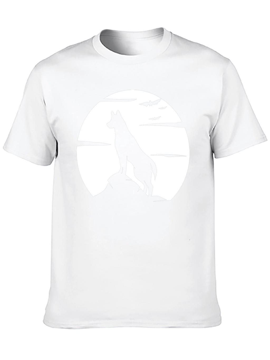 Wolf Moon Silhouette Graphic Black T-Shirt