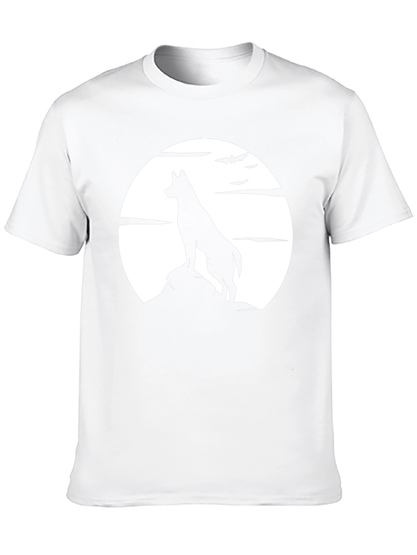 Wolf Moon Silhouette Graphic Black T-Shirt
