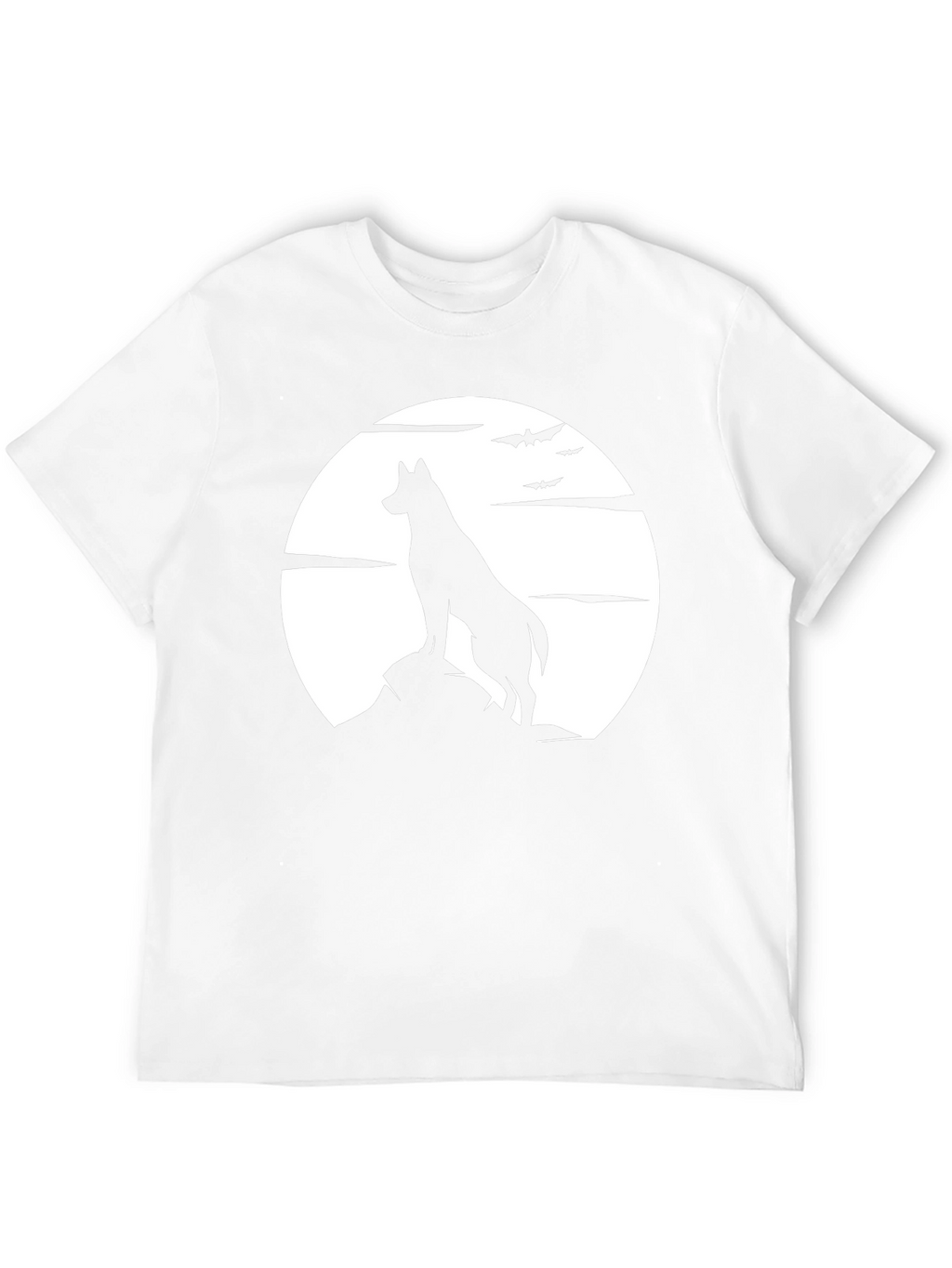 Wolf Moon Silhouette Graphic Black T-Shirt