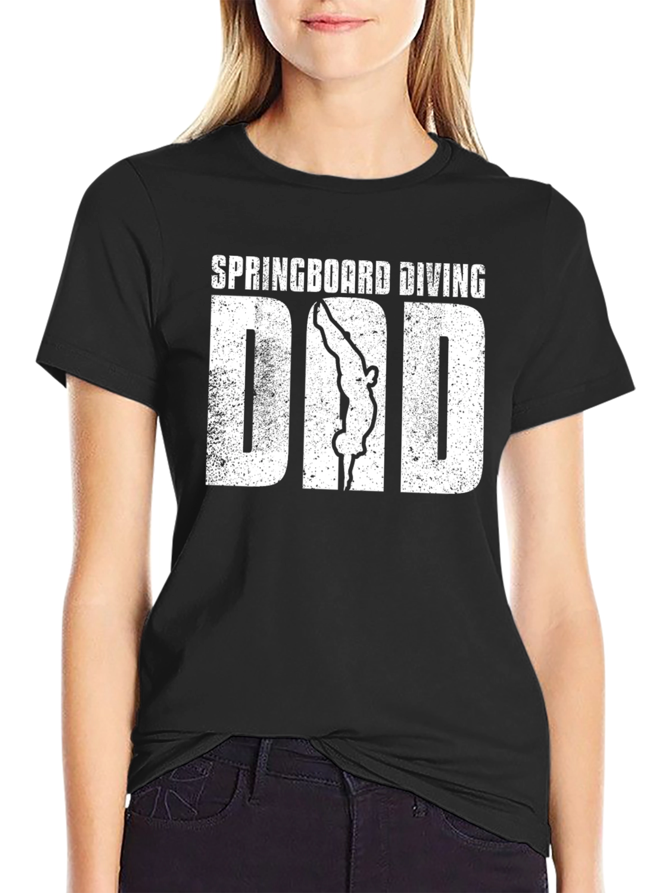 Springboard Diving Dad T-Shirt - Black