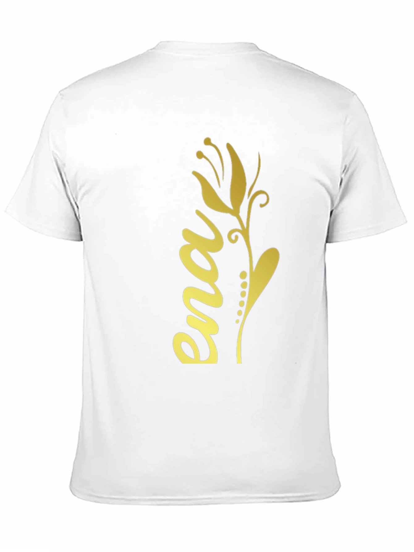 Elegant Black T-Shirt with Gold Floral Ena Design