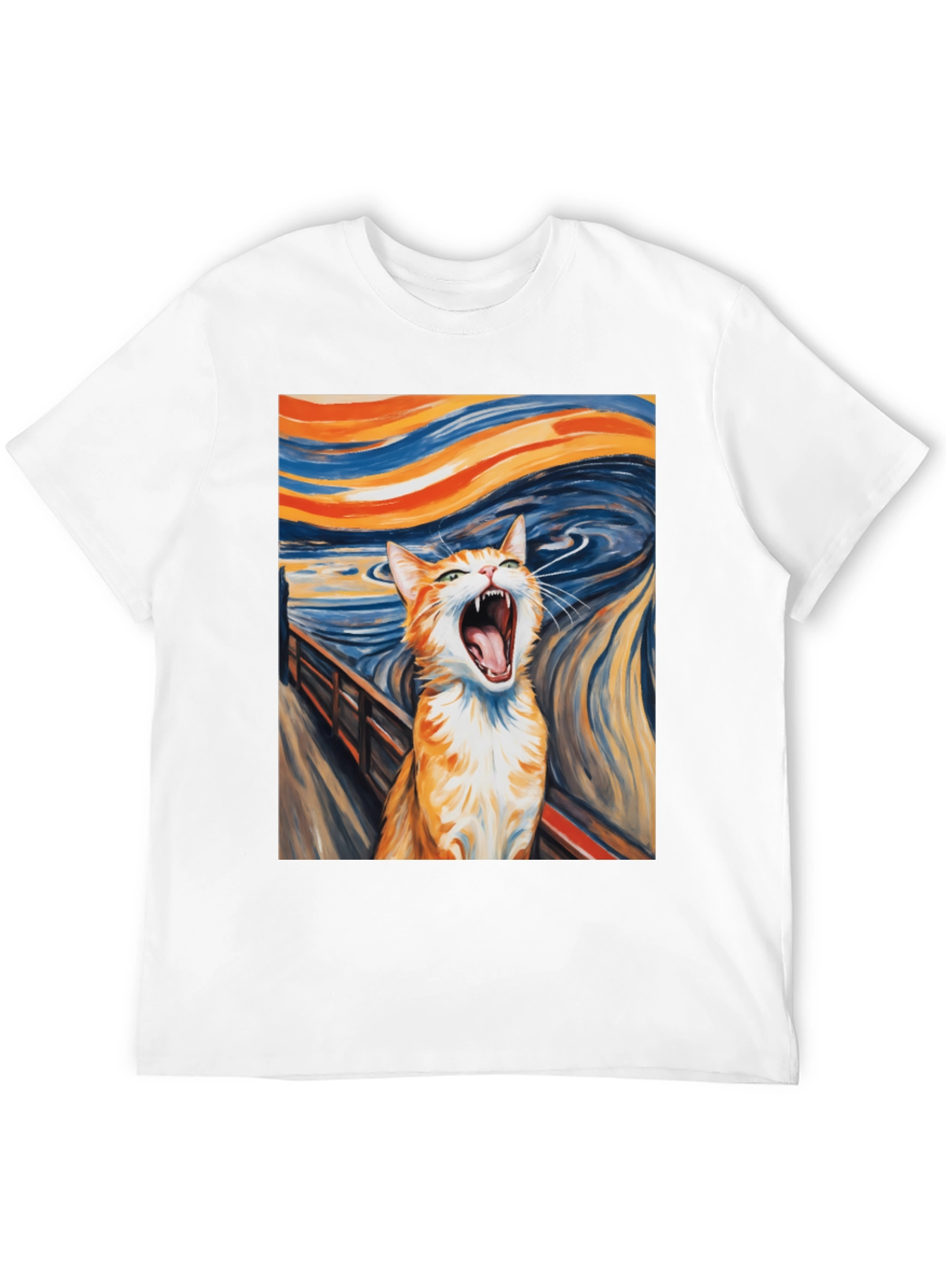 Cat Scream Art T-Shirt - Munch Inspired