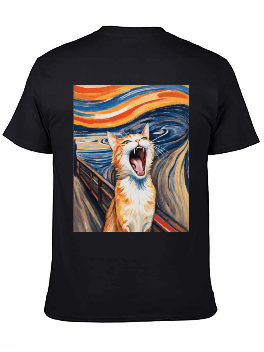 Cat Scream Art T-Shirt - Munch Inspired