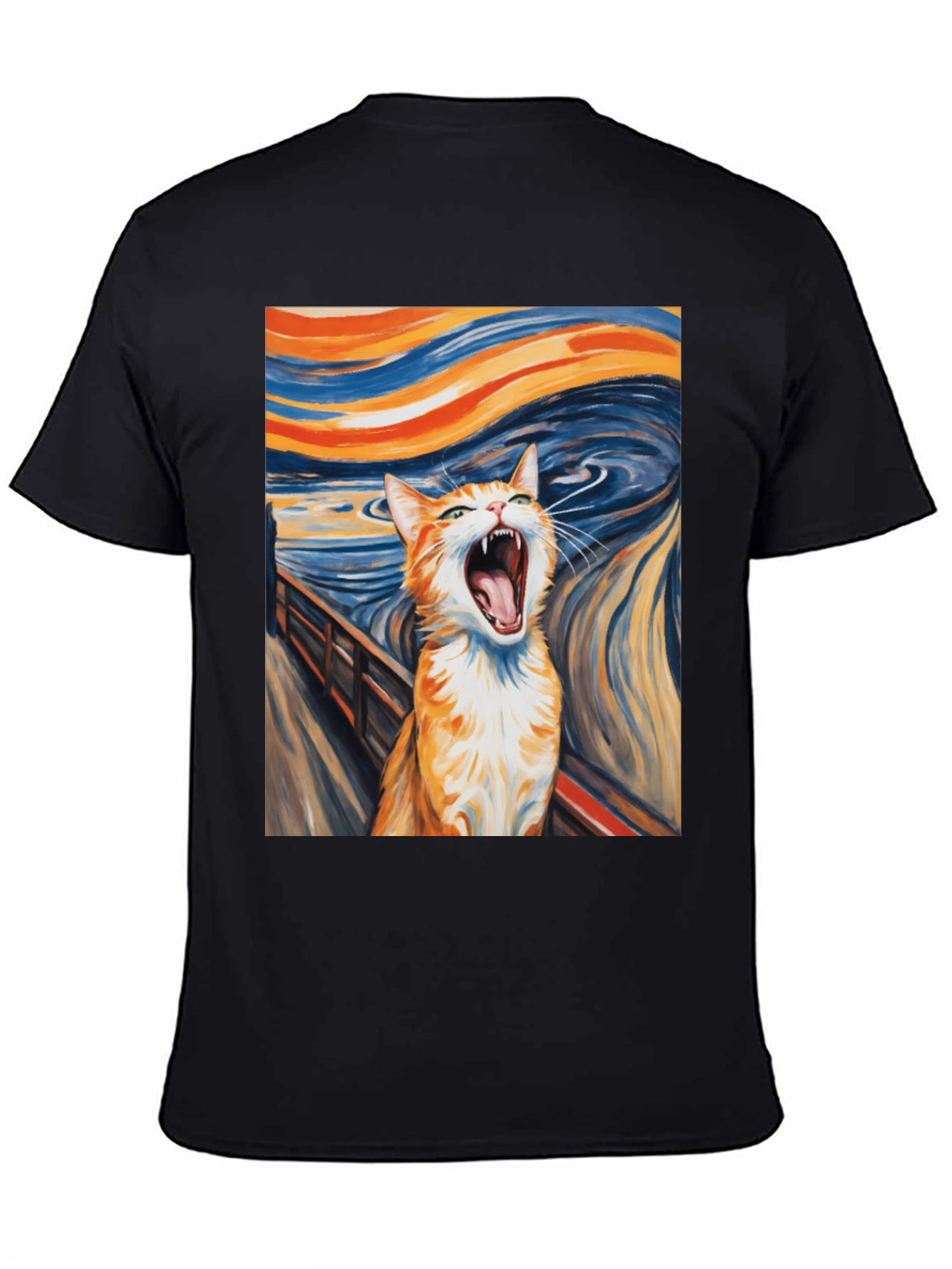 Cat Scream Art T-Shirt - Munch Inspired