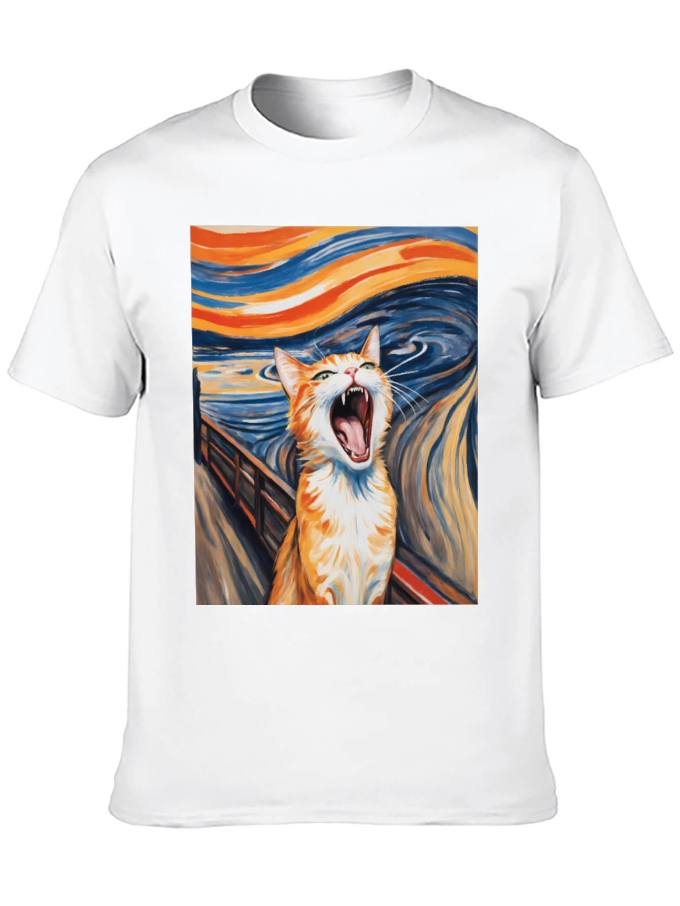 Cat Scream Art T-Shirt - Munch Inspired