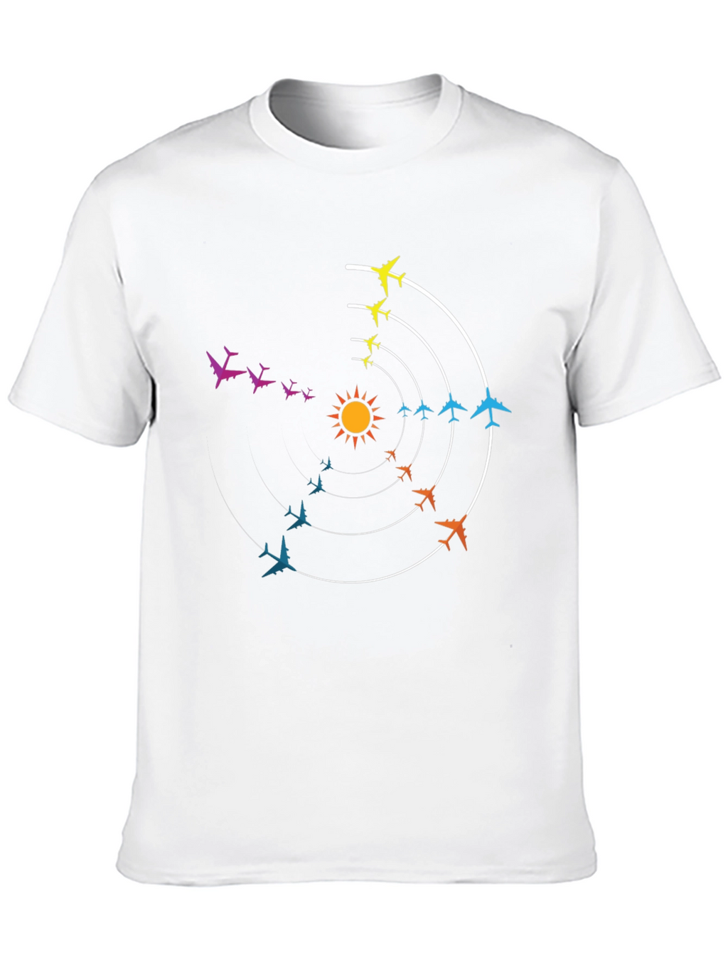 Circular Airplane Flight Path Graphic Tee