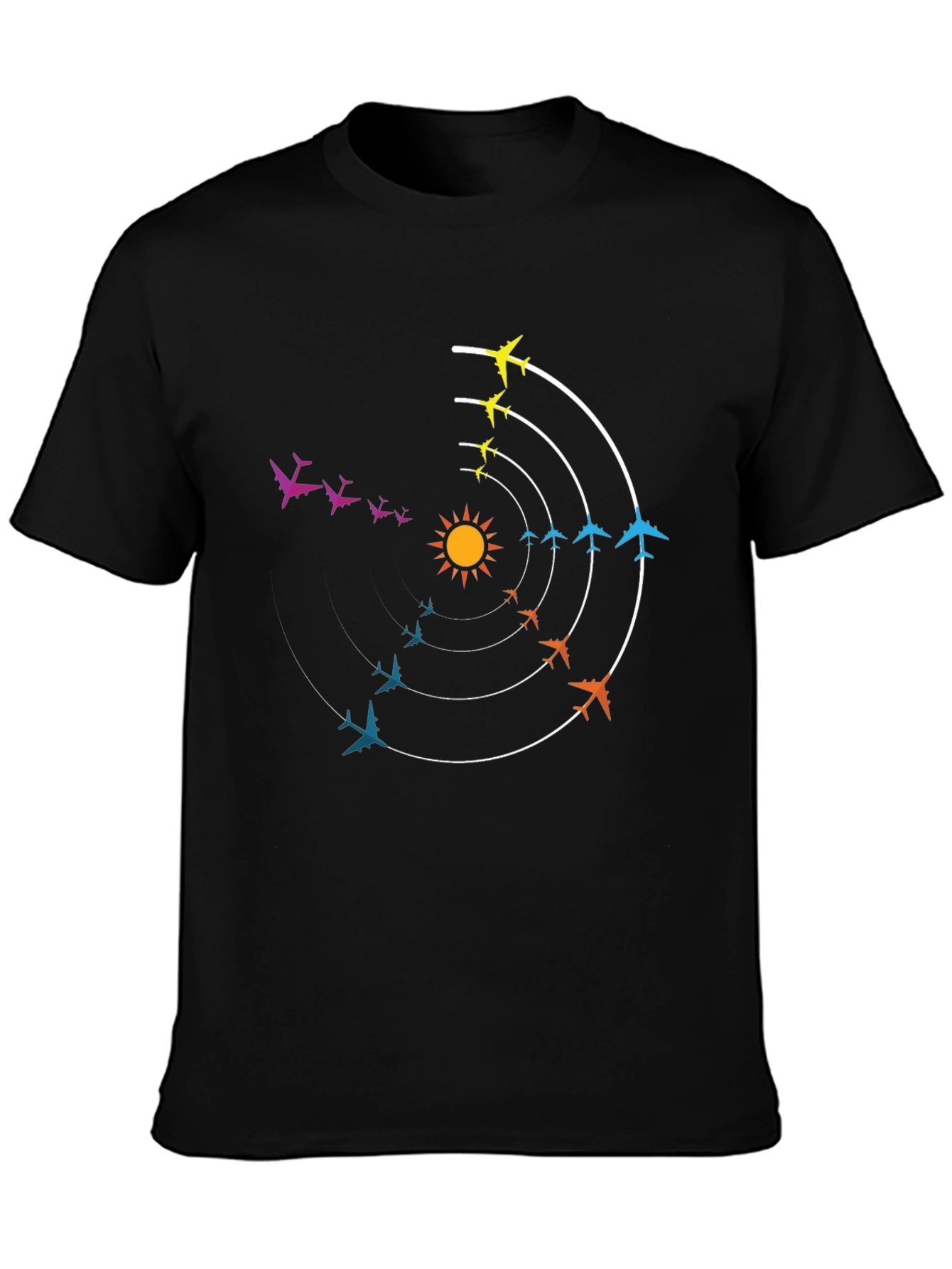 Circular Airplane Flight Path Graphic Tee
