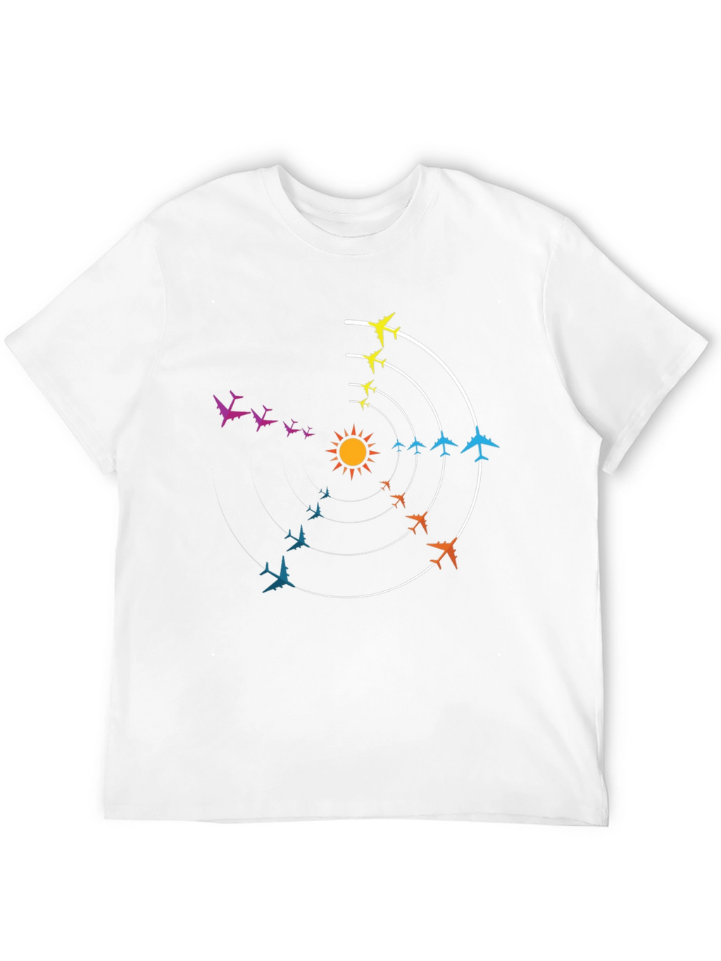 Circular Airplane Flight Path Graphic Tee