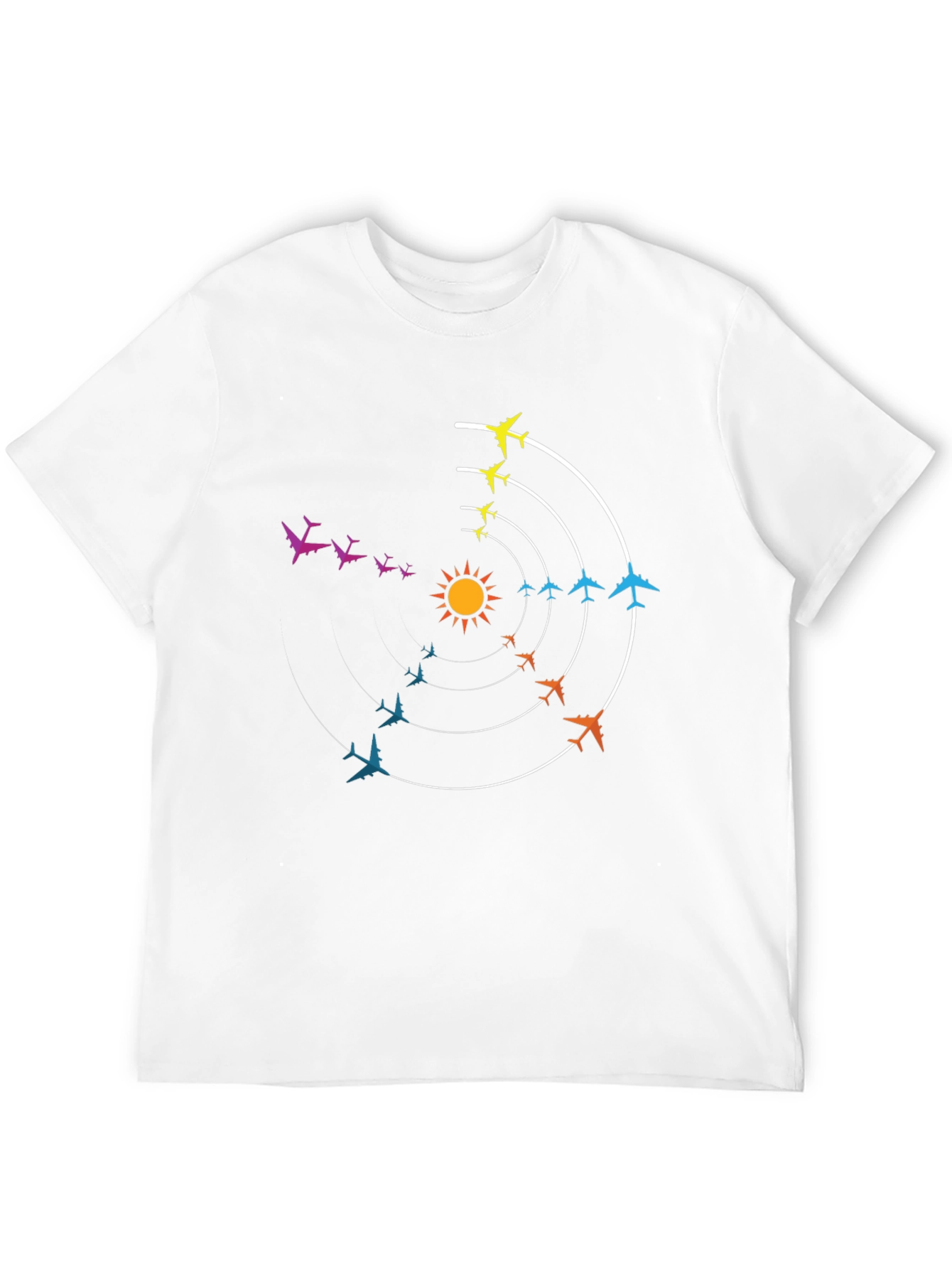 Circular Airplane Flight Path Graphic Tee