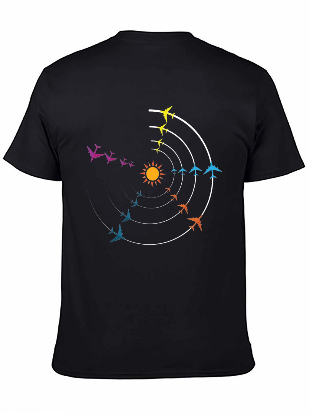 Circular Airplane Flight Path Graphic Tee