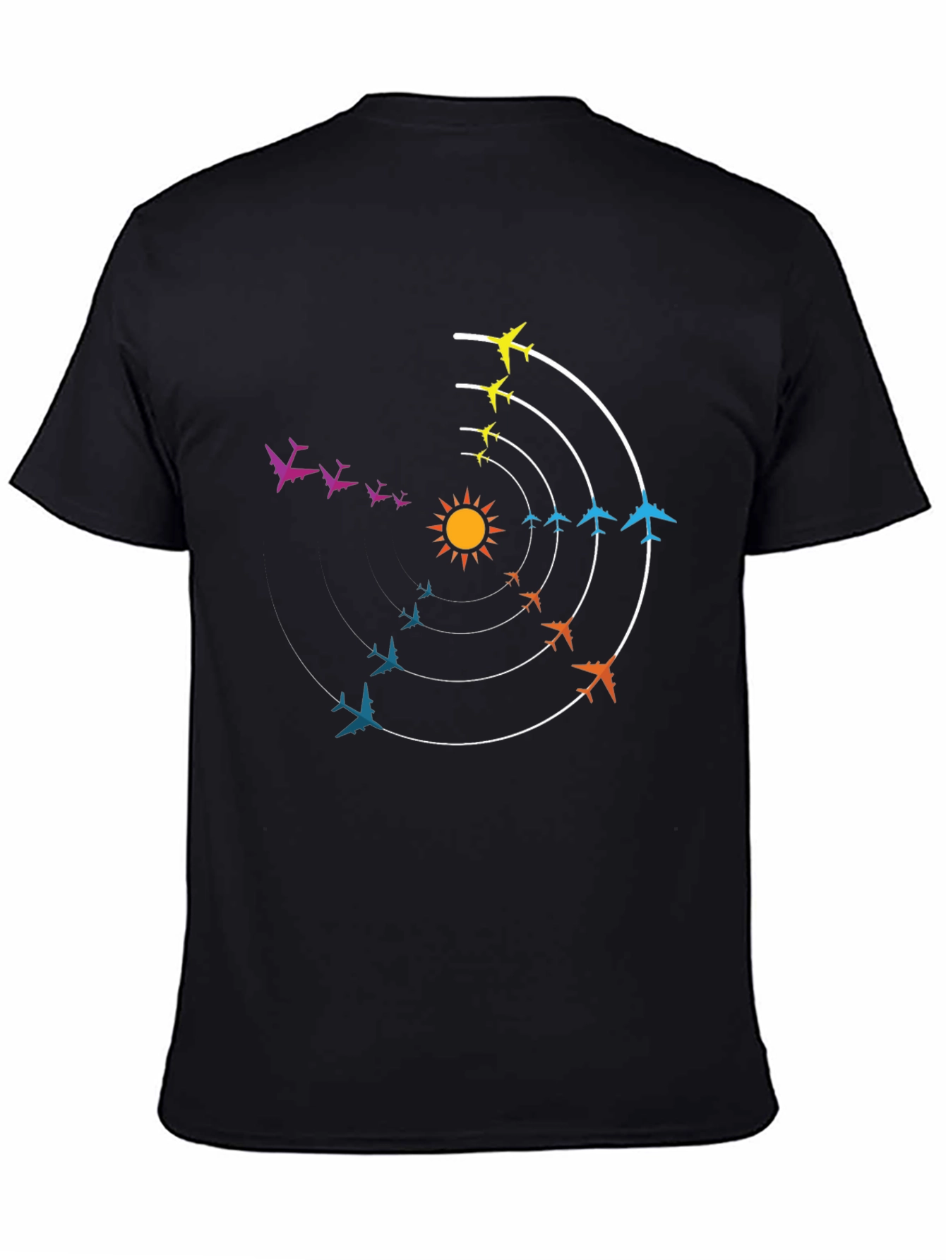 Circular Airplane Flight Path Graphic Tee