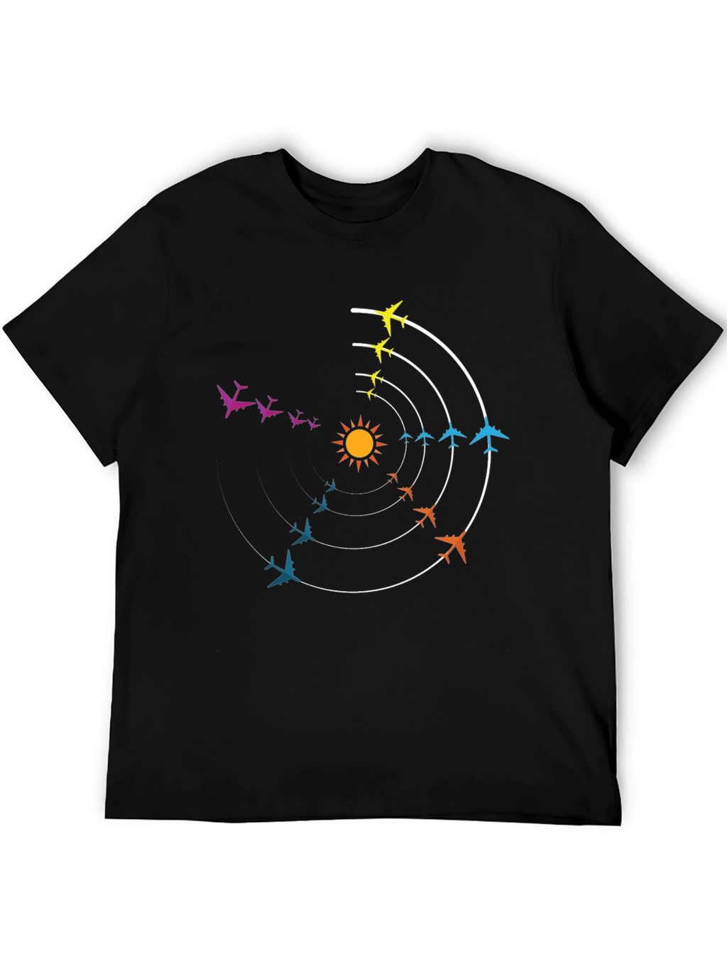 Circular Airplane Flight Path Graphic Tee