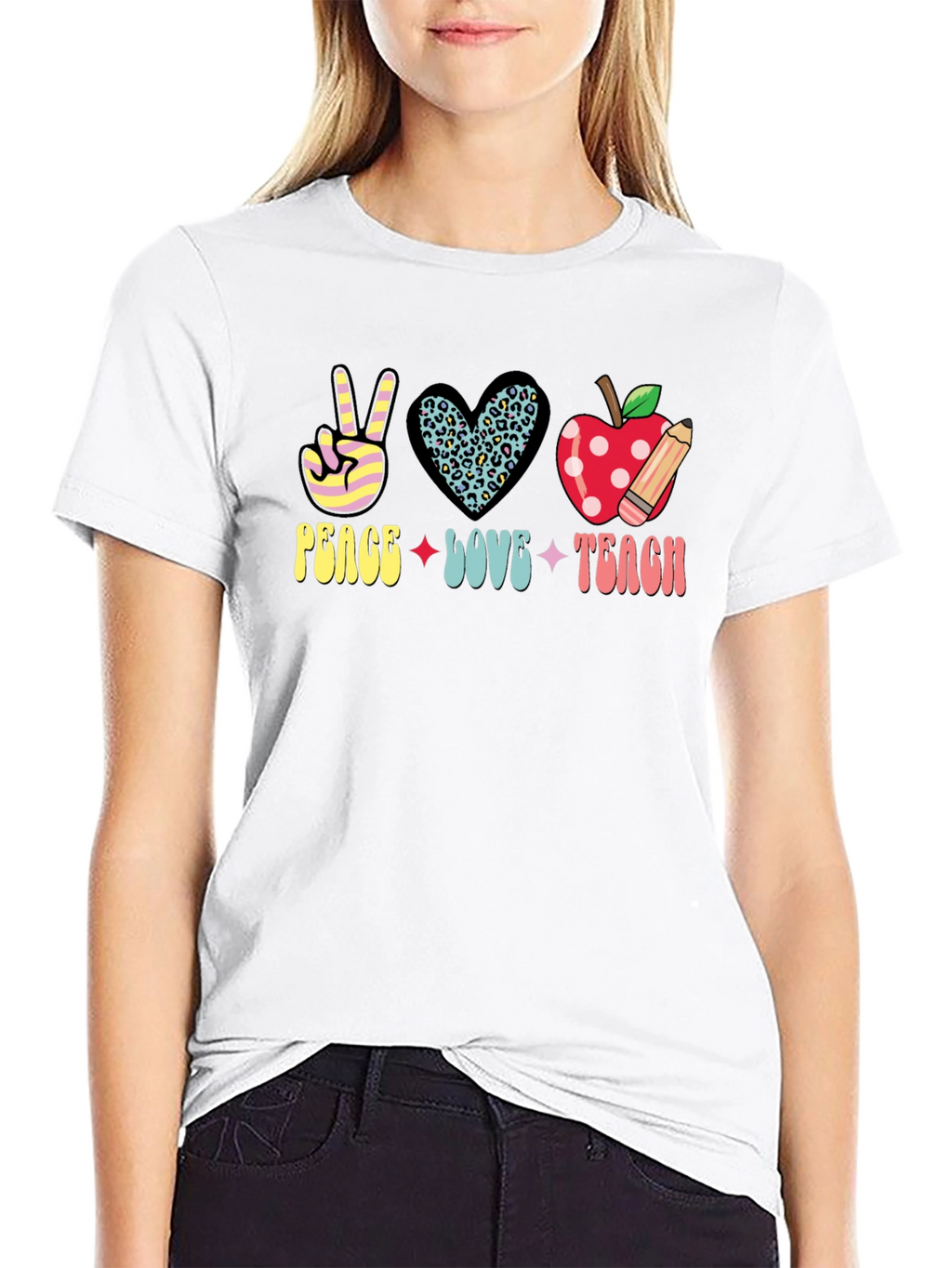 Peace Love Teach Graphic Tee