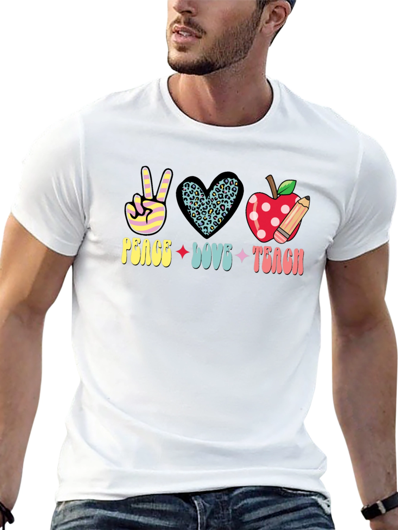 Peace Love Teach Graphic Tee