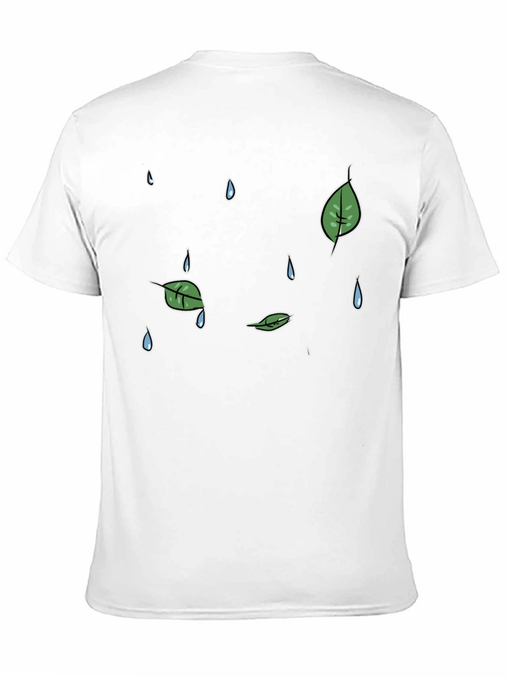 Mens Black Graphic T-Shirt - Rain & Leaves