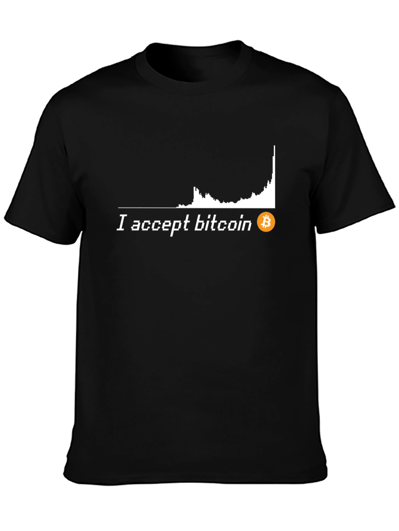 I Accept Bitcoin Black T-Shirt Crypto Currency