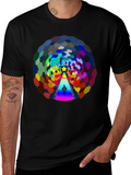 Psychedelic Hexagon Tunnel Black T-Shirt