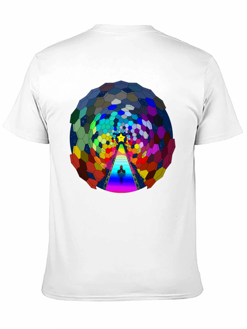 Psychedelic Hexagon Tunnel Black T-Shirt