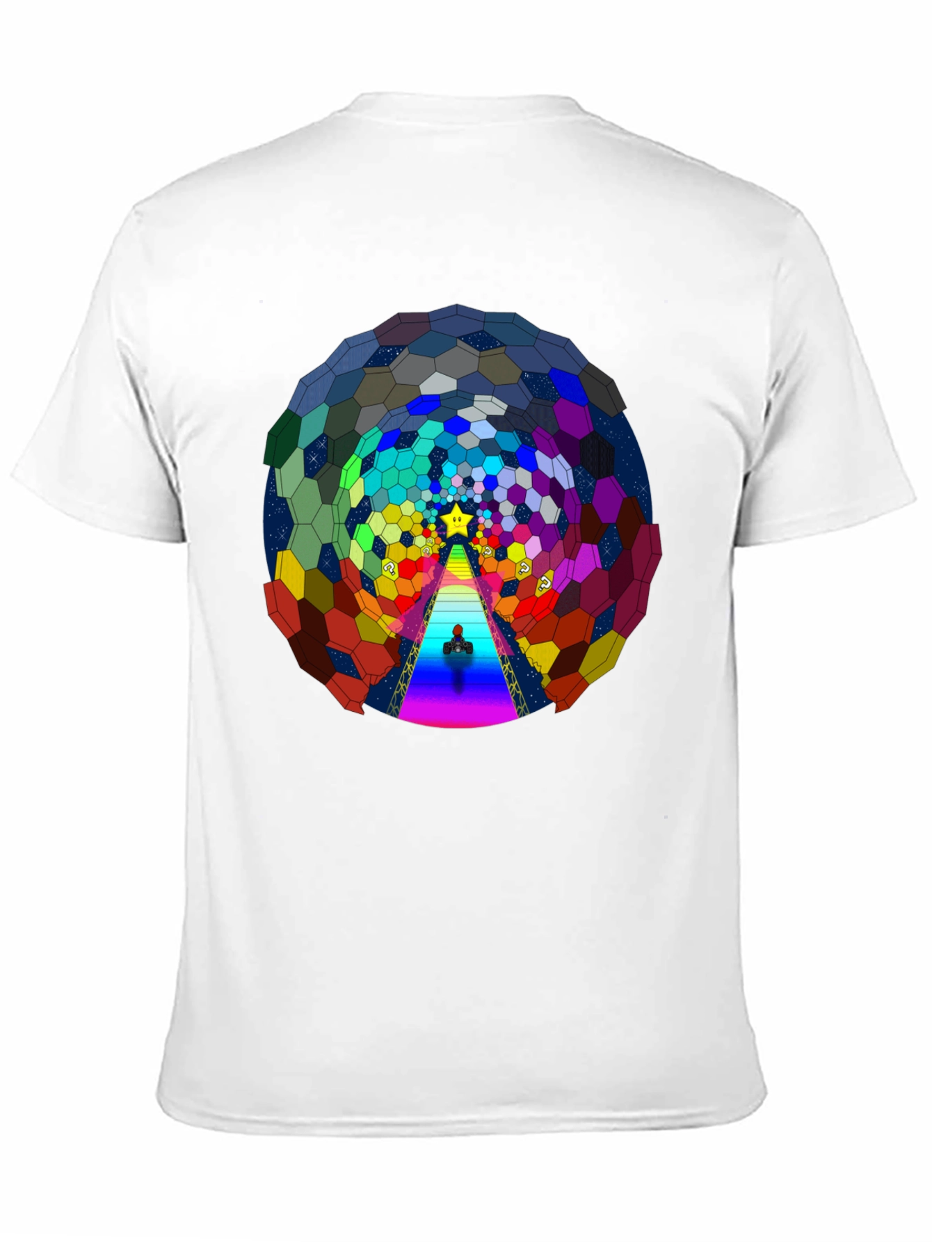 Psychedelic Hexagon Tunnel Black T-Shirt