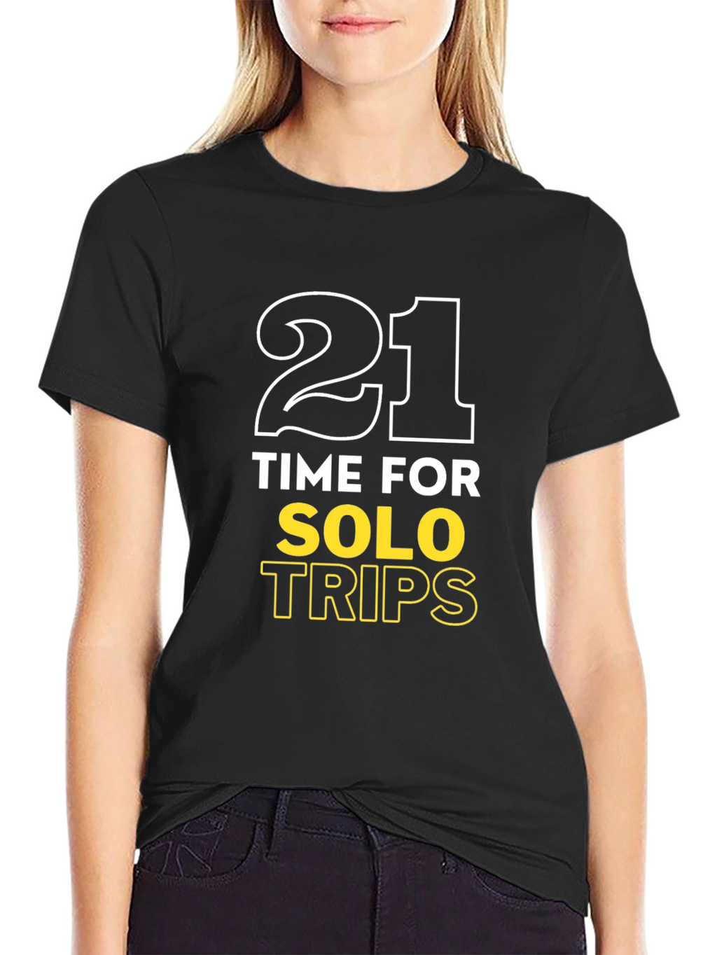 21 Solo Trips Black Graphic Tee