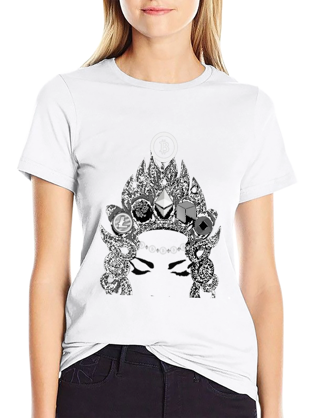 Crypto King Black T-Shirt - Bitcoin Ethereum Litecoin Design