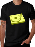 Retro Turntable Graphic T-Shirt - Black