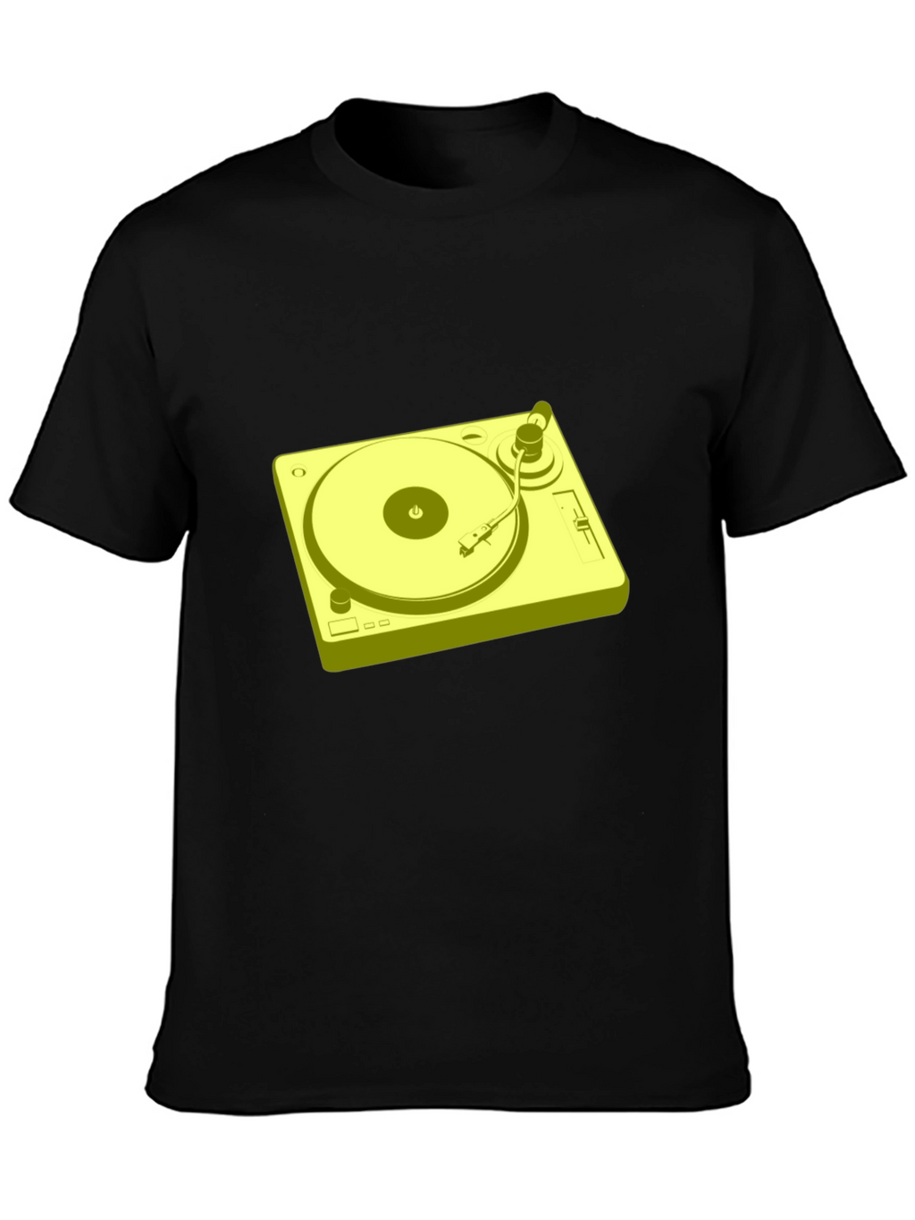 Retro Turntable Graphic T-Shirt - Black