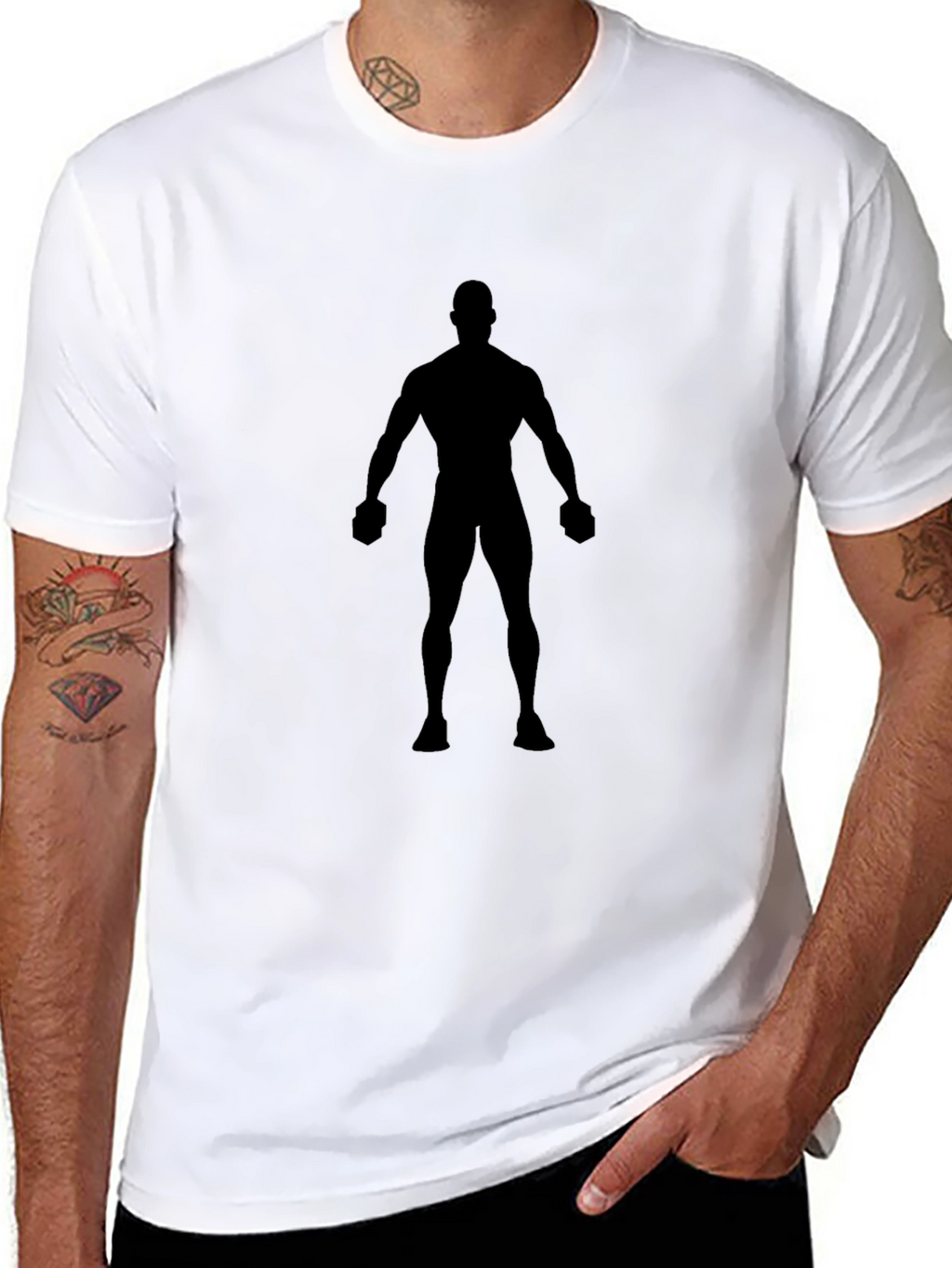 Silhouette Graphic Tee - Black Cotton Blend