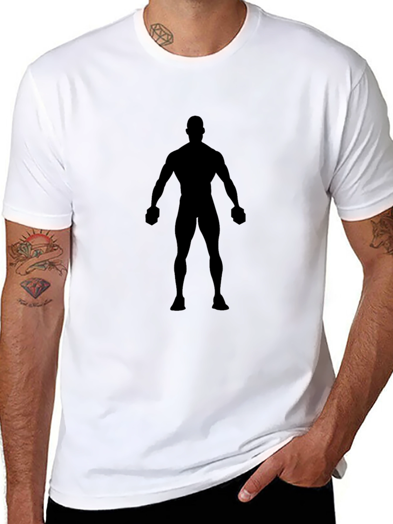 Silhouette Graphic Tee - Black Cotton Blend