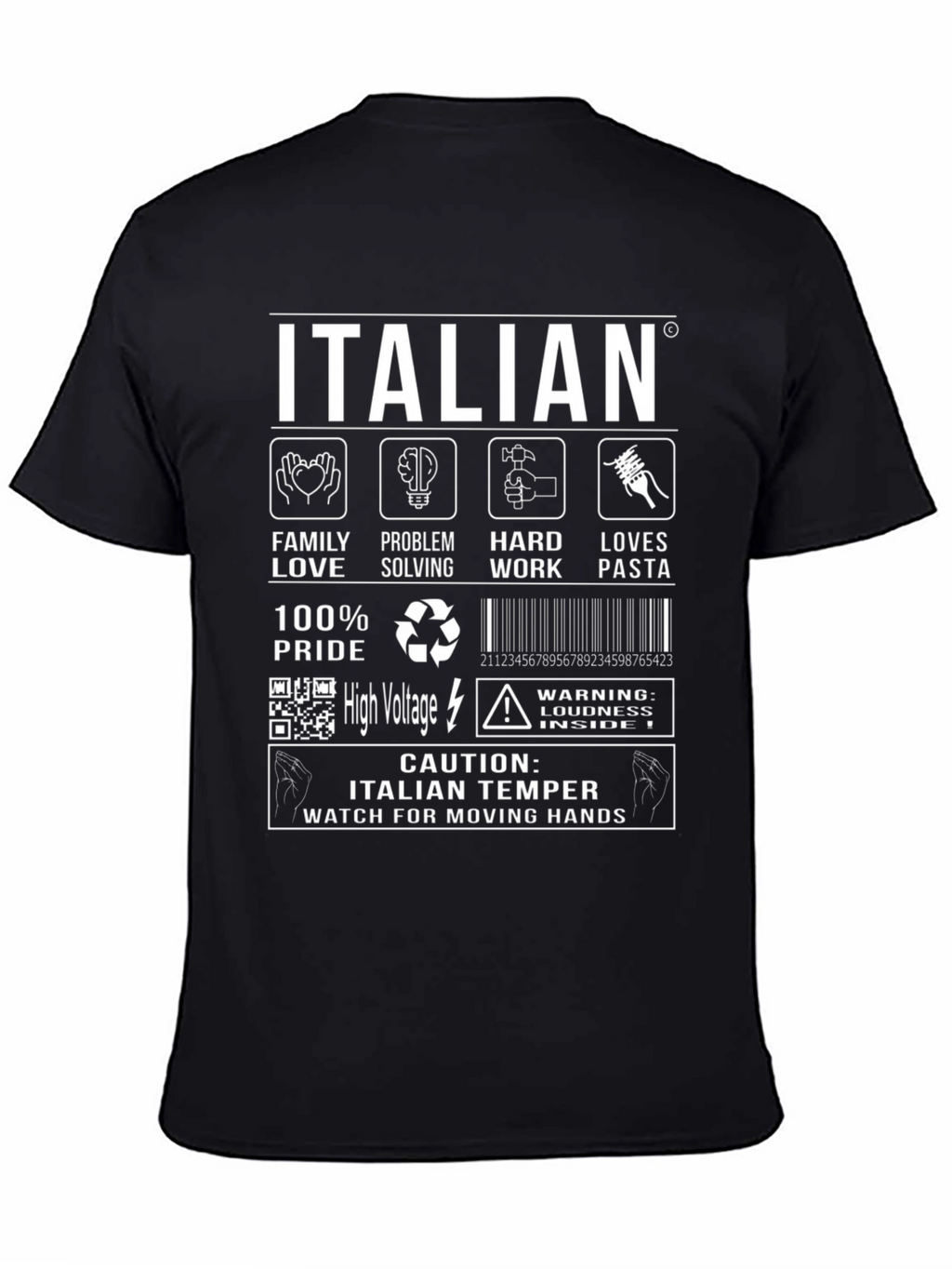 Italian Temper T-Shirt: Family Pasta and Pride!