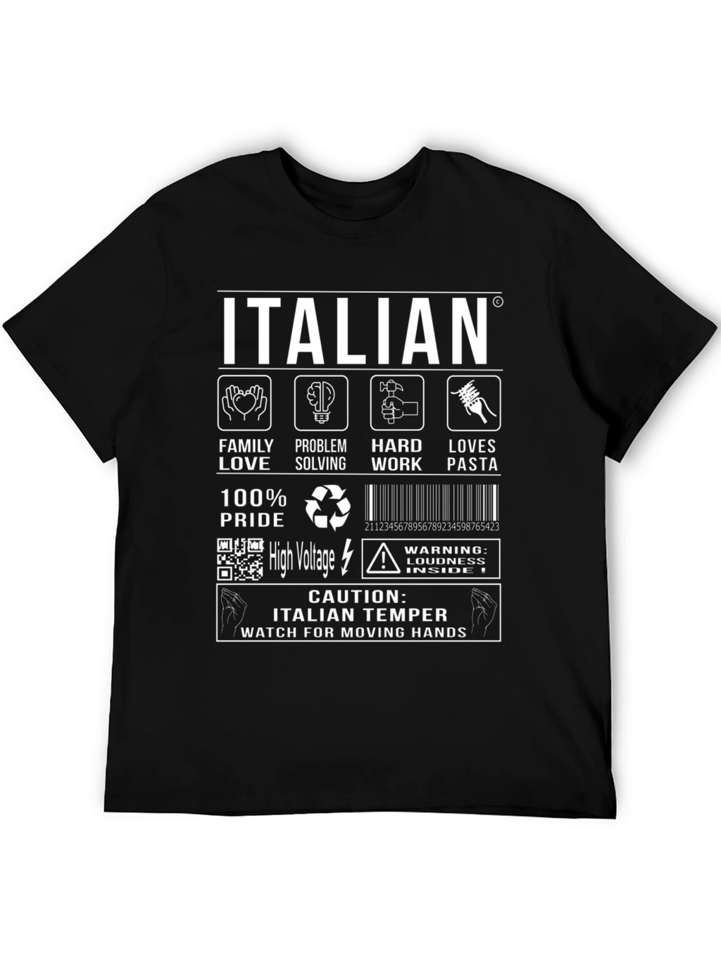 Italian Temper T-Shirt: Family Pasta and Pride!