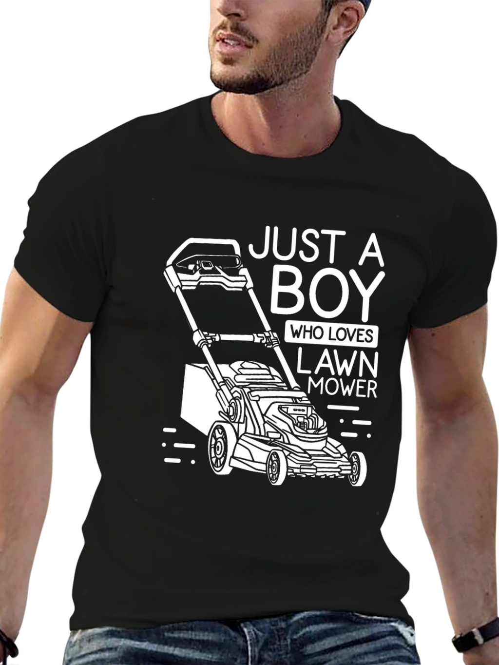 Lawn Mower Lover Graphic Tee - Just A Boy