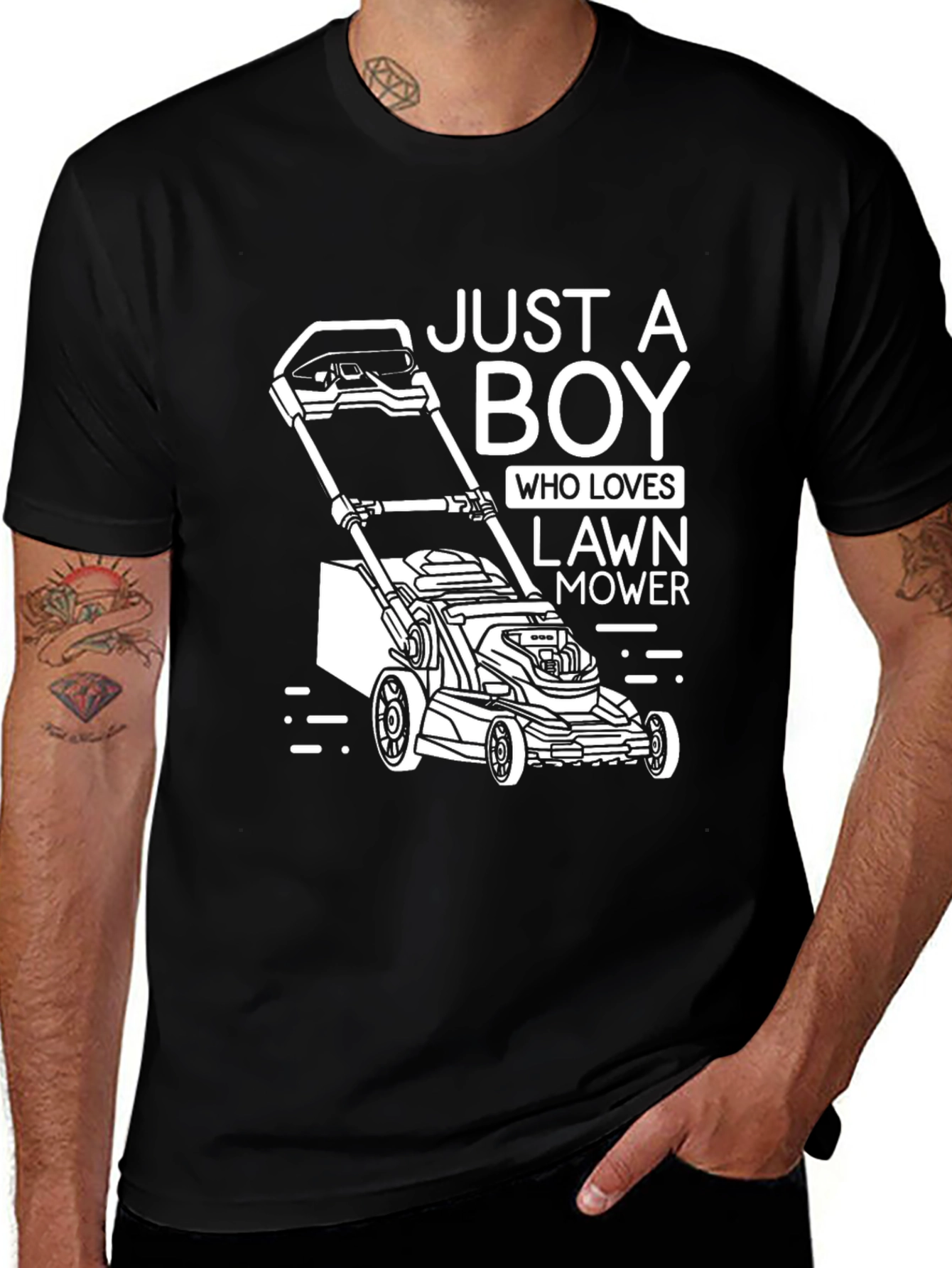 Lawn Mower Lover Graphic Tee - Just A Boy
