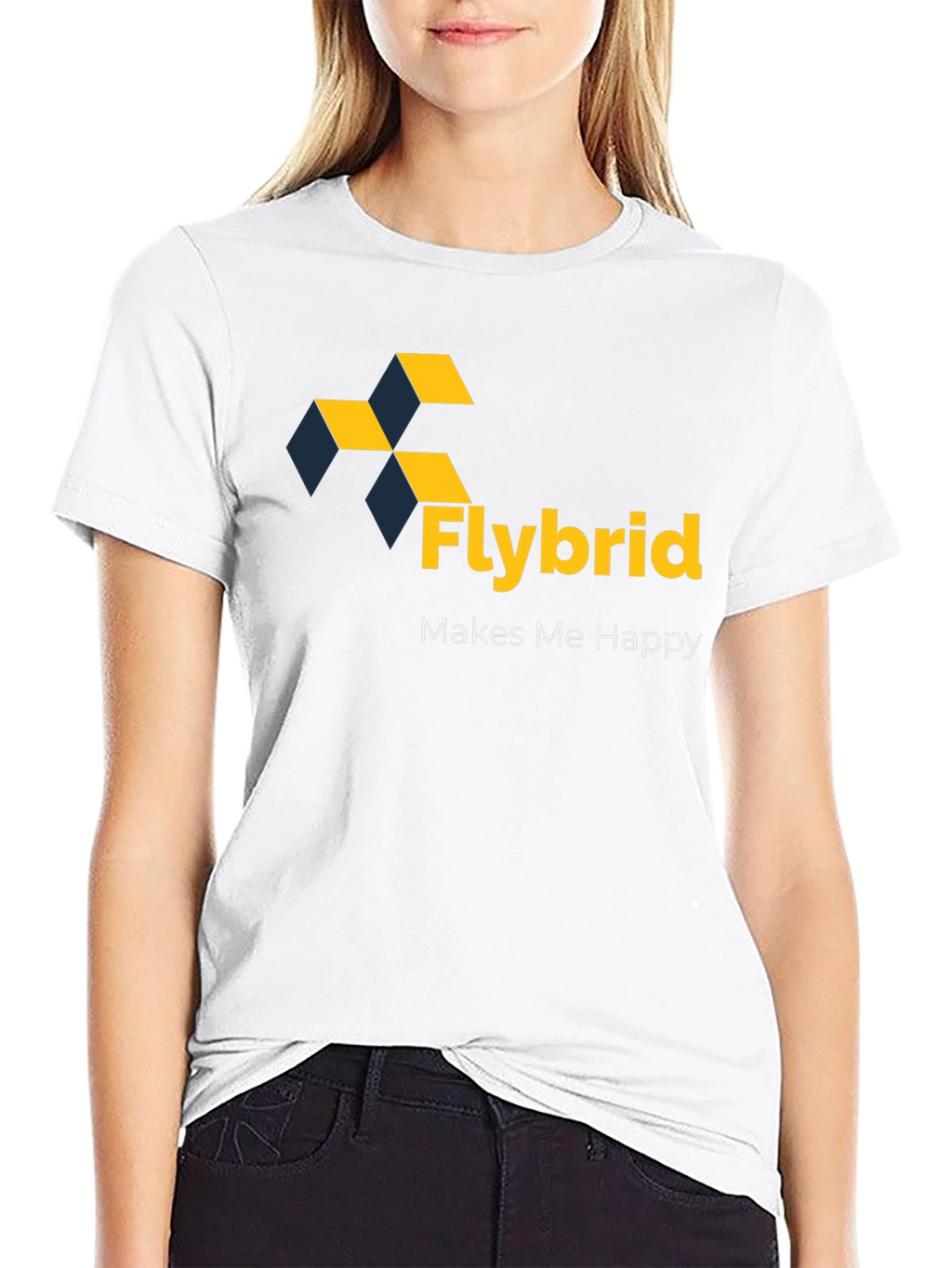 Flybrid Makes Me Happy Graphic Tee - Black