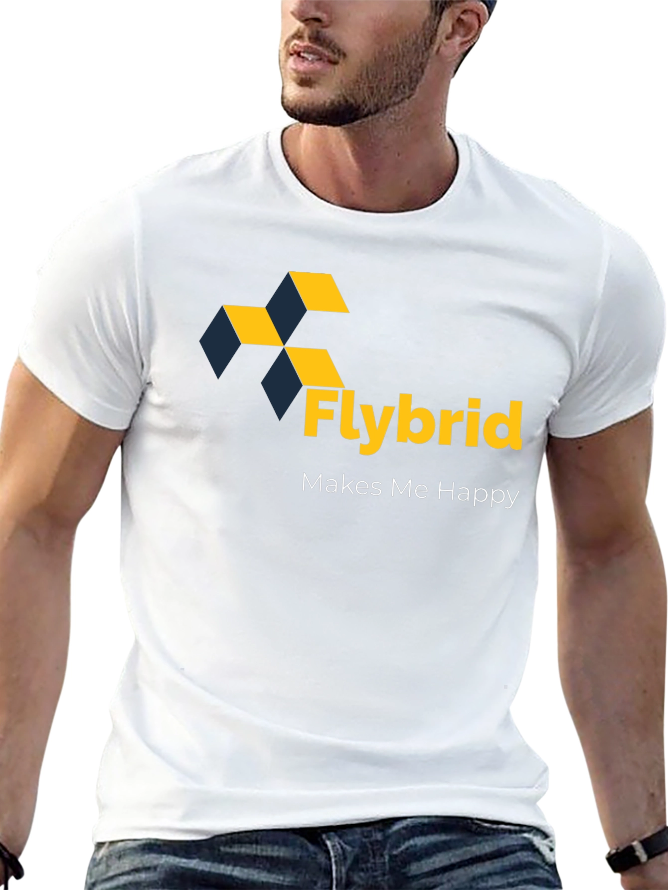 Flybrid Makes Me Happy Graphic Tee - Black