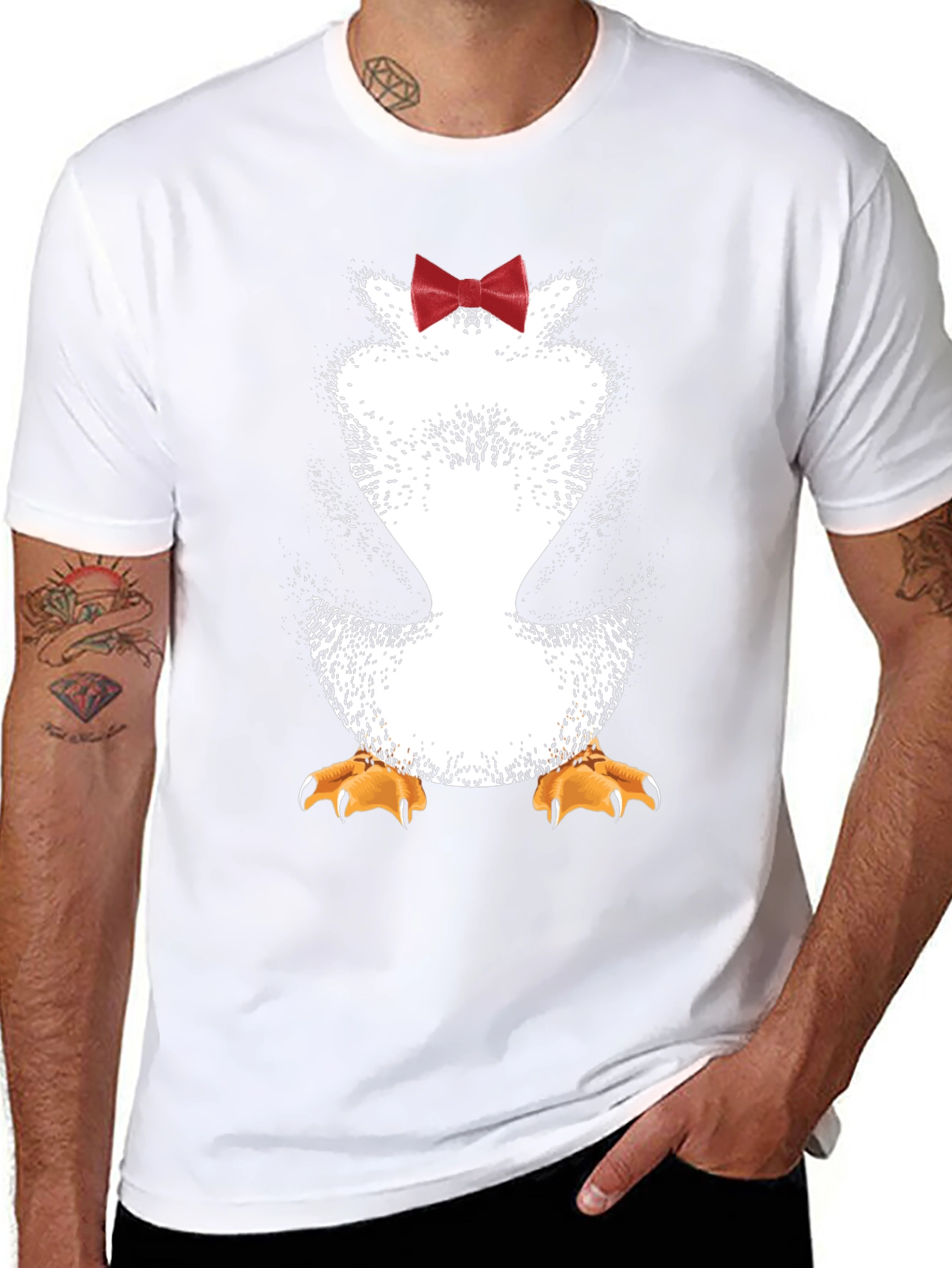 Penguin Bowtie Graphic Tee - Mens Novelty T-Shirt