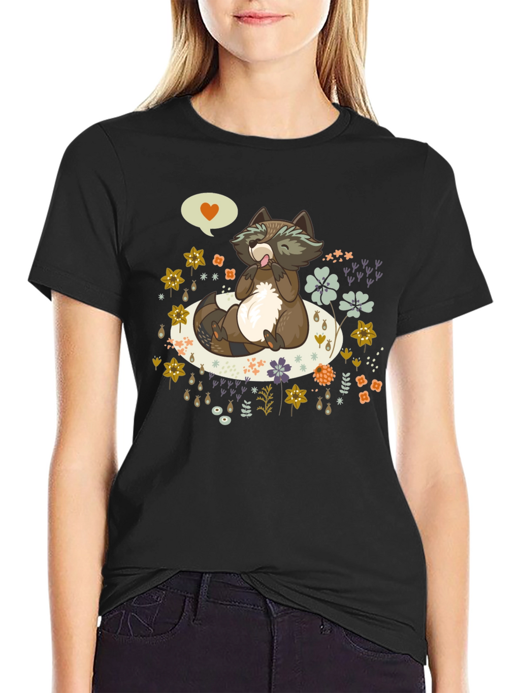 Raccoon Love T-Shirt - Cute Animal Graphic Tee