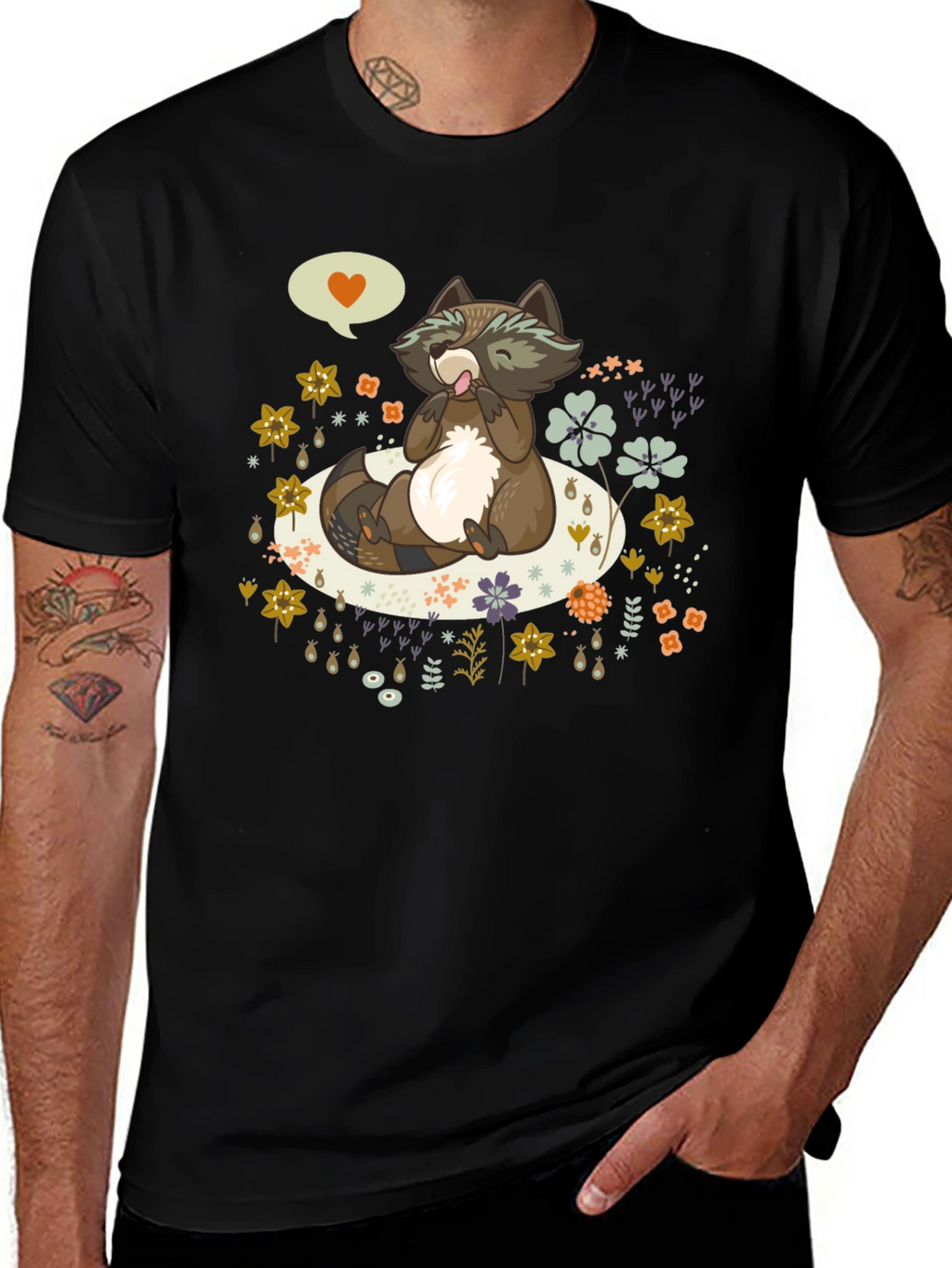 Raccoon Love T-Shirt - Cute Animal Graphic Tee