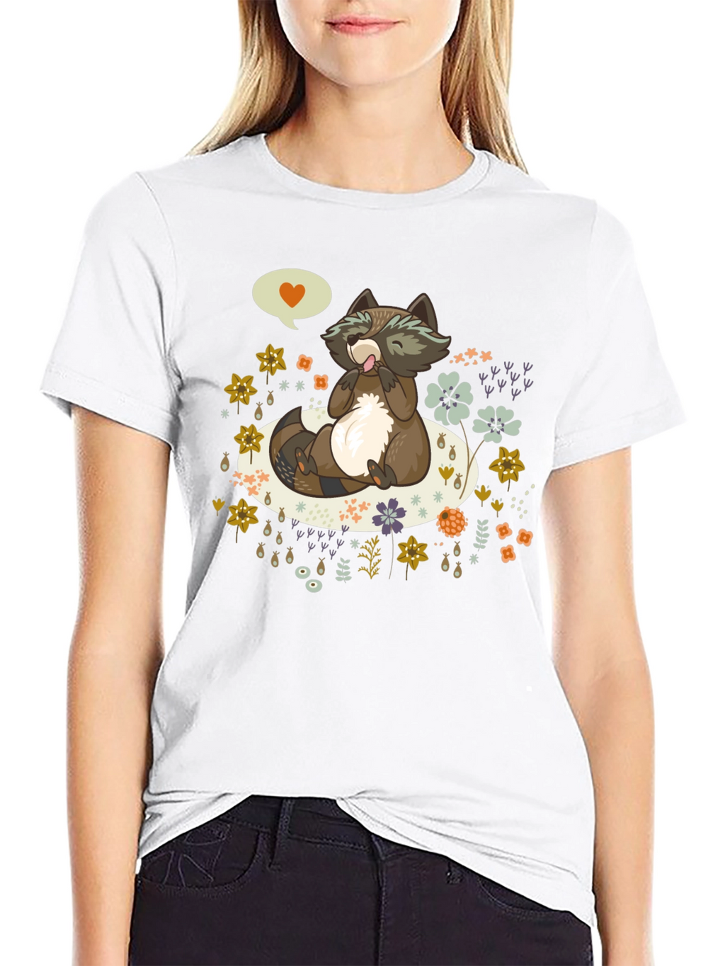 Raccoon Love T-Shirt - Cute Animal Graphic Tee