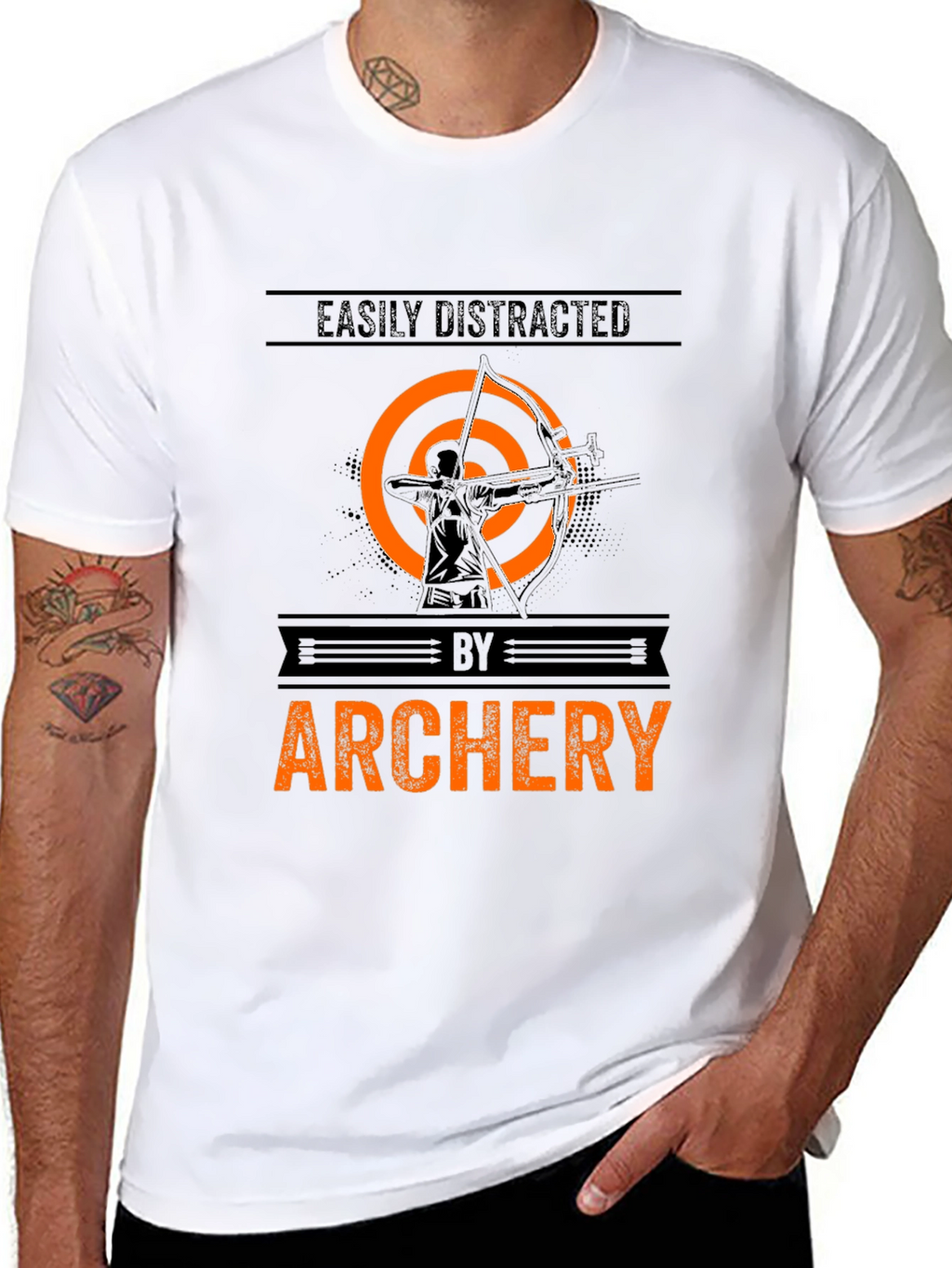 Archery Enthusiast T-Shirt - Easily Distracted By Archery