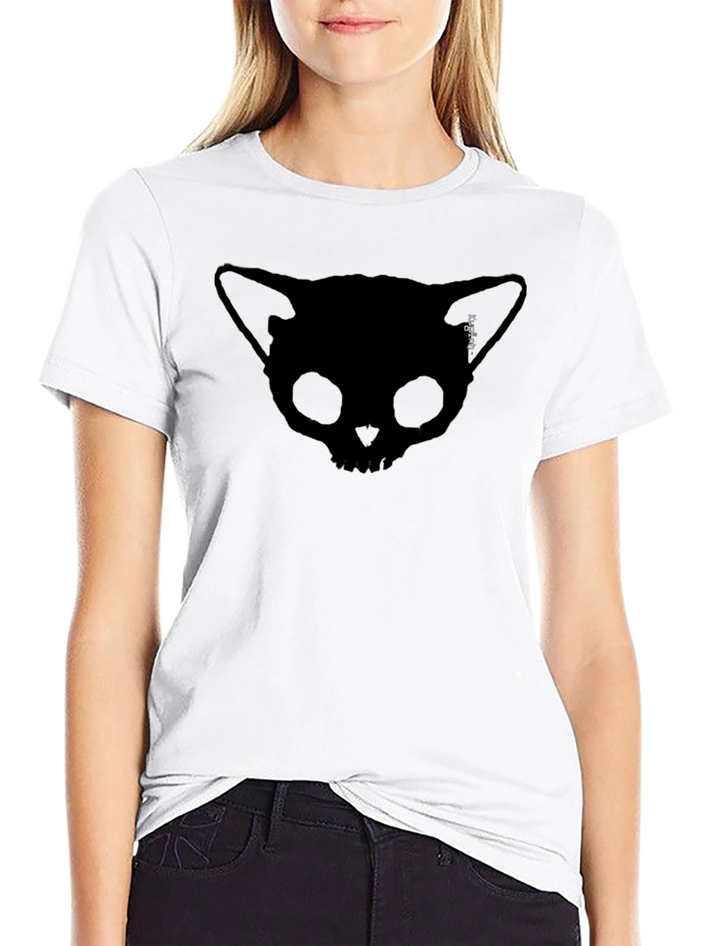 Skull Cat T-Shirt: Unique Design Soft Cotton Mens Fit