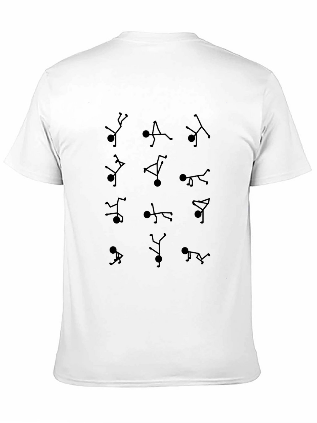Stick Figure Pose Black T-Shirt