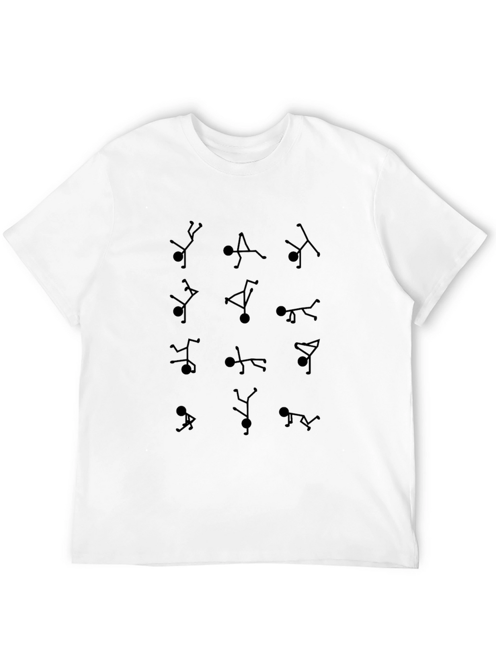 Stick Figure Pose Black T-Shirt