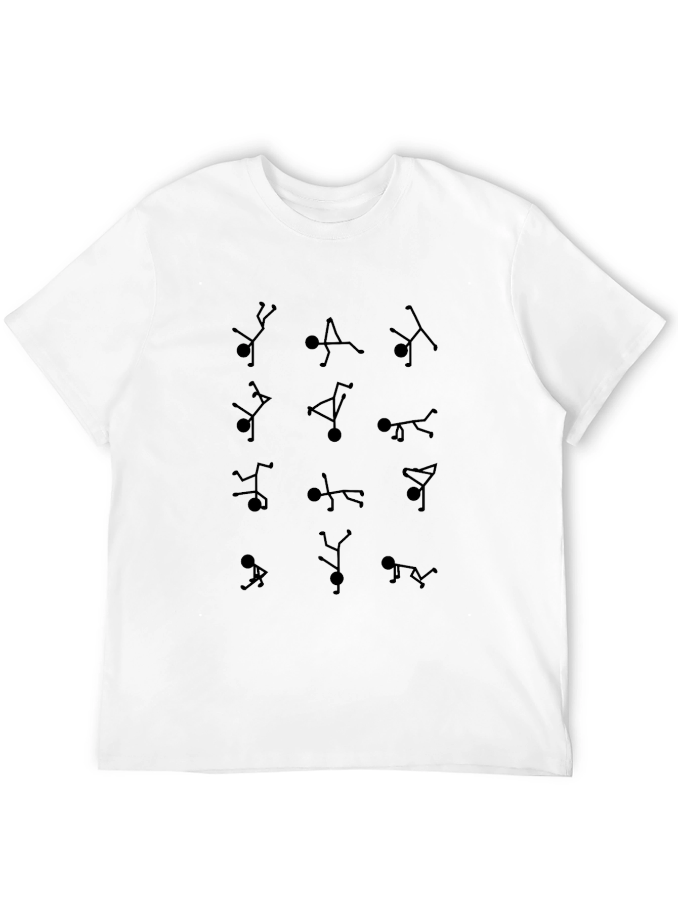 Stick Figure Pose Black T-Shirt