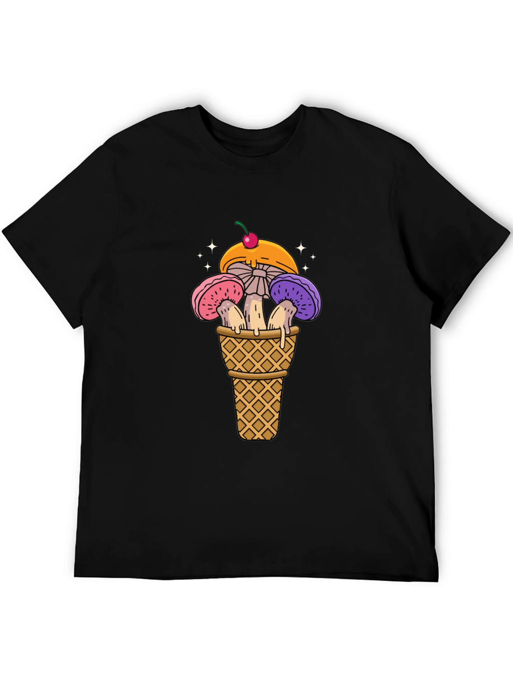Mushroom Ice Cream Cone Graphic T-Shirt